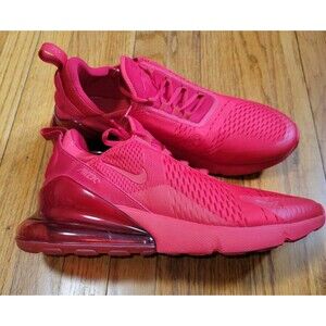Nike Air Max 270 Triple Red Running Shoes University Red Mens Size 14 Sneaker